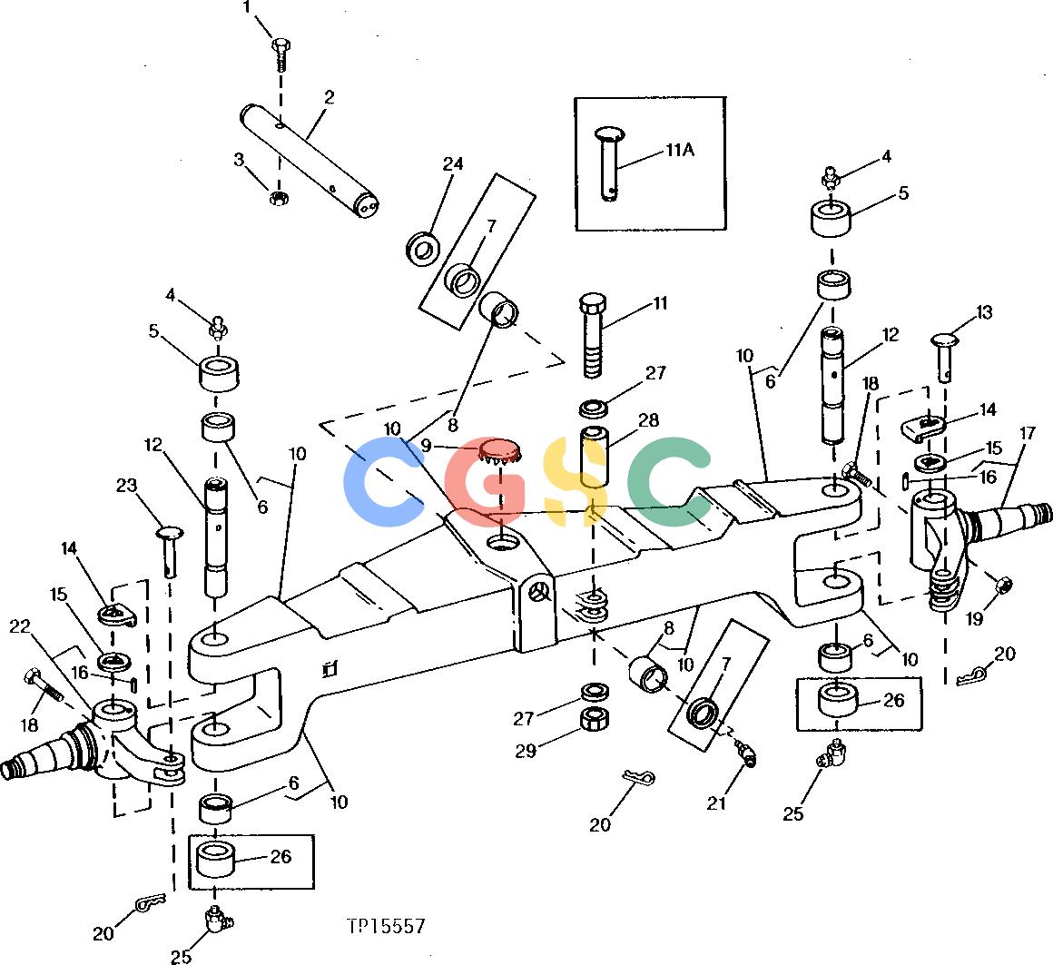 约翰迪尔零件查询410B - BACKHOE, LOADER FRONT AXLE, SPINDLE AND KNUCKLE ASSEMBLY (WITHOUT MECHANICAL FRONT WHEEL DRIVE) [01B12]EPC John Deere online