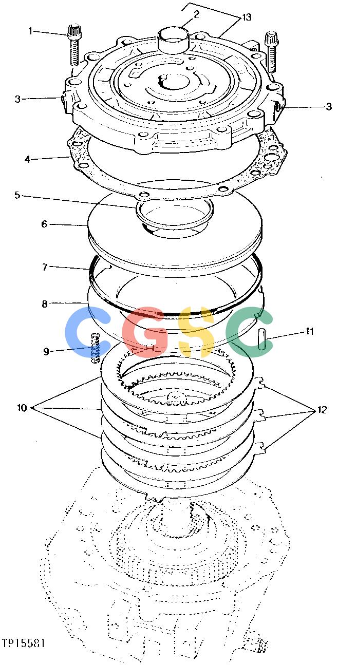 约翰迪尔零件查询315CH - BACKHOE, LOADER REVERSE BRAKE ASSEMBLY [01D09]EPC John Deere online