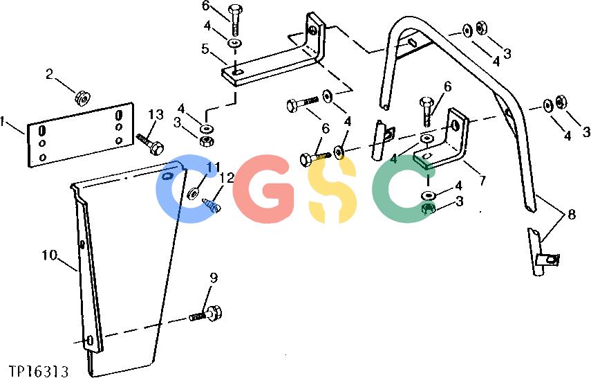 约翰迪尔零件查询410C - BACKHOE, LOADER LEFT-HAND COWL SUPPORT AND COVER [03F01]EPC John Deere online
