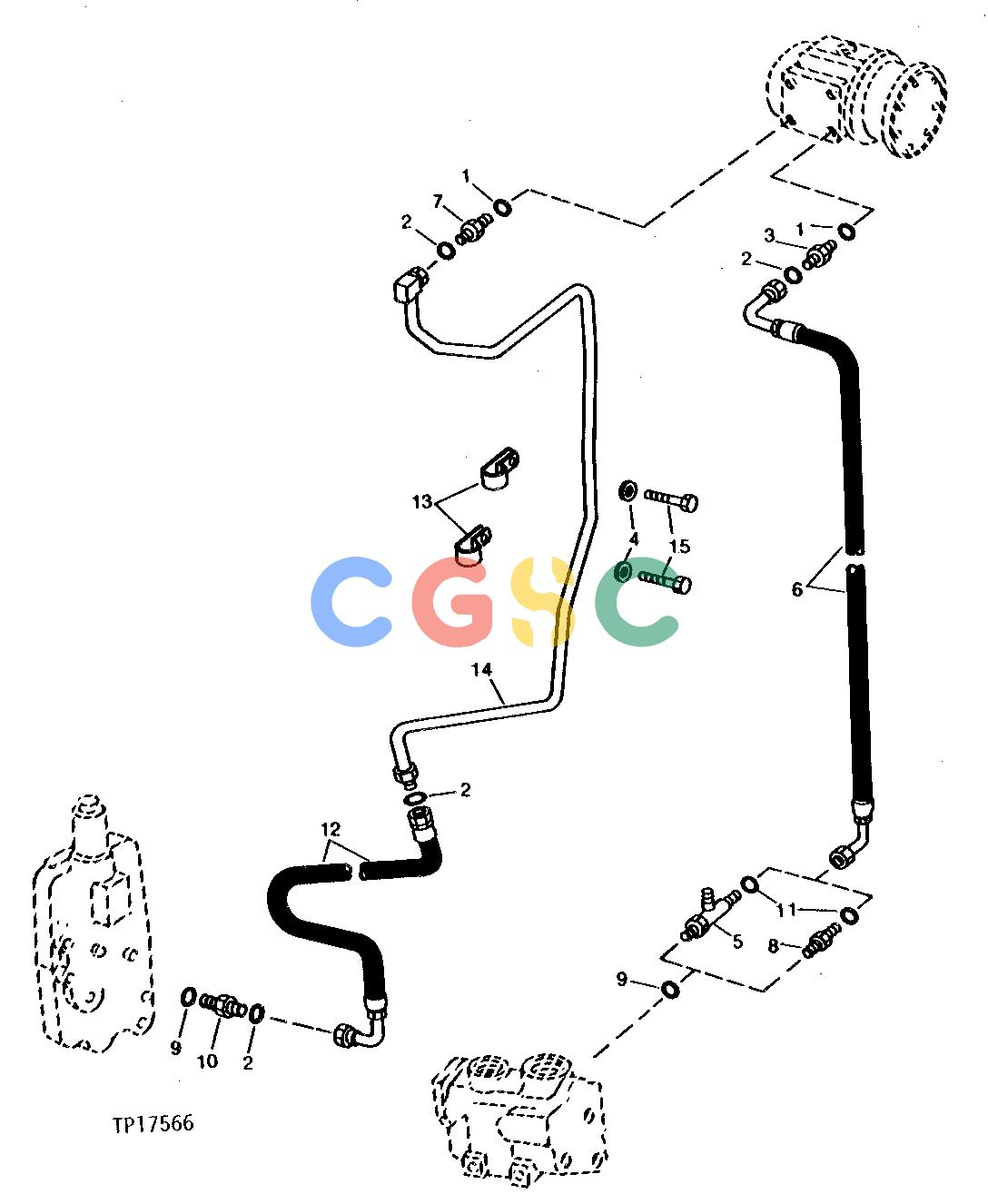 约翰迪尔零件查询410C - BACKHOE, LOADER STEERING VALVE PRESSURE AND RETURN HYDRAULICS [02G22]EPC John Deere online