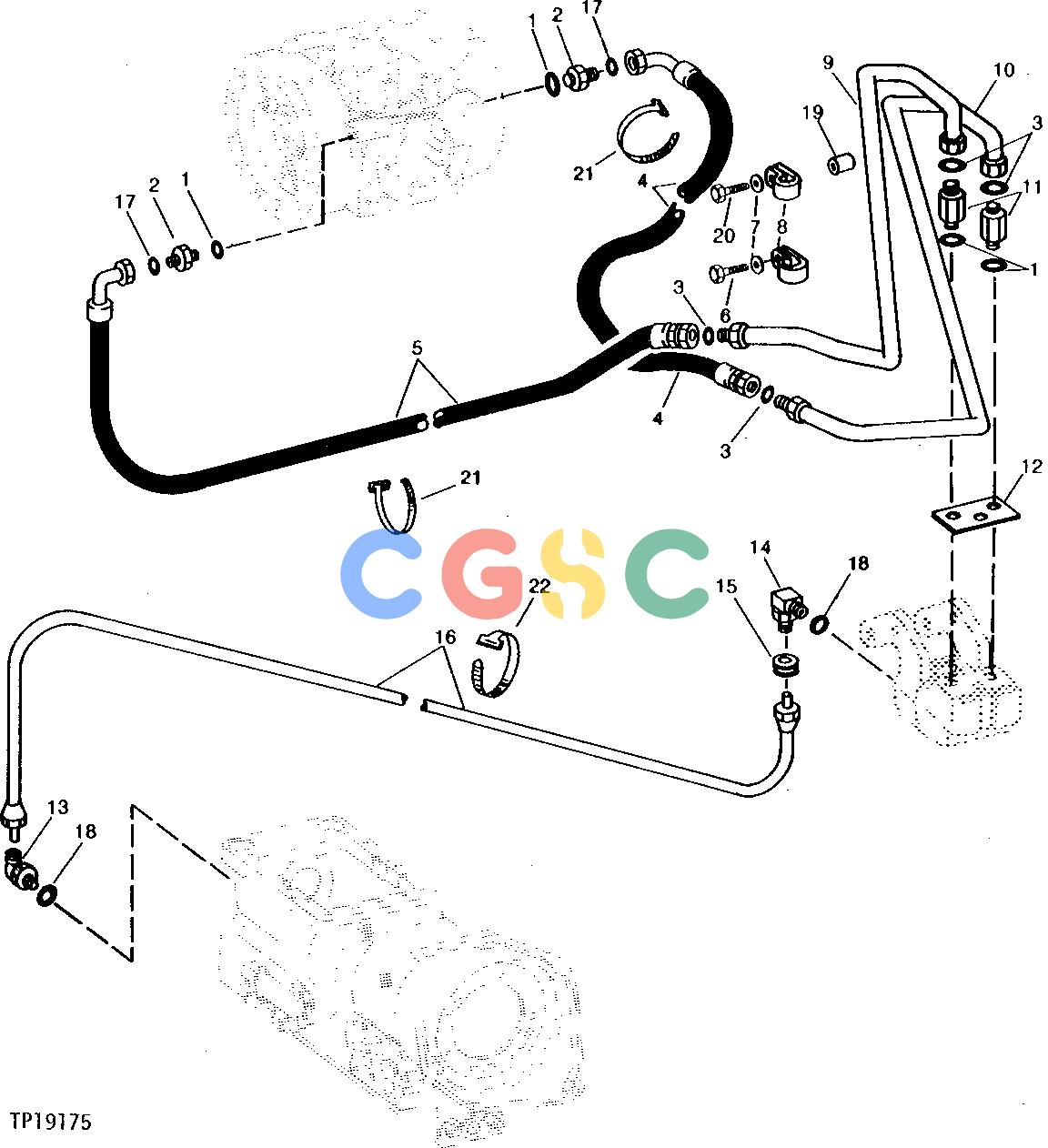 约翰迪尔零件查询410C - BACKHOE, LOADER BRAKE VALVE TO TRANSMISSION AND AXLE OIL LINES [02H16]EPC John Deere online