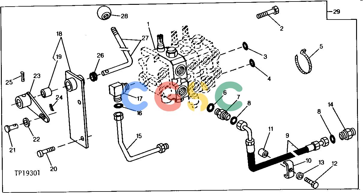 约翰迪尔零件查询310C - BACKHOE, LOADER THIRD FUNCTION VALVE (MANUAL CONTROL) (SERIAL NO. -738468) [02I09]EPC John Deere online