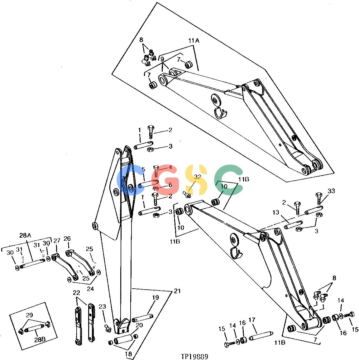 约翰迪尔零件查询401C - BACKHOE, LOADER BACKHOE BOOM AND DIPPERSTICK (9250-A BACKHOE) [02F07]EPC John Deere online