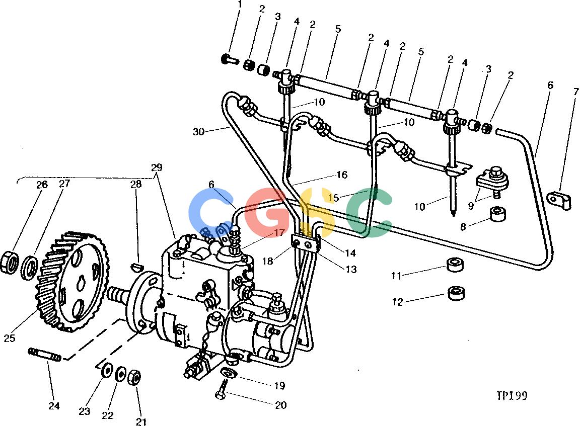 约翰迪尔零件查询302A - BACKHOE, LOADER FUEL INJECTION SYSTEM (ENGINE SERIAL NO. 505333- ) [01D18]EPC John Deere online