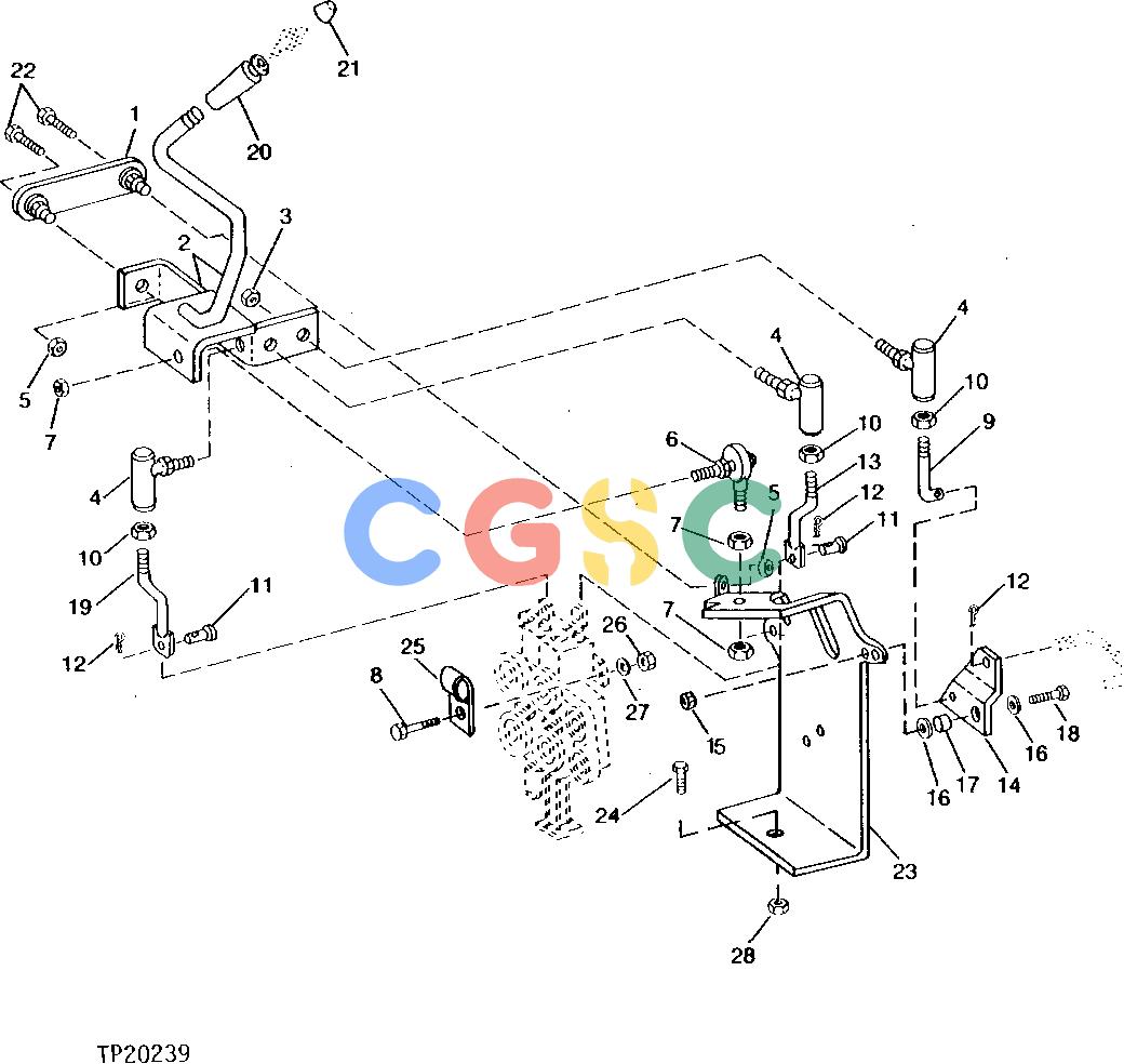 约翰迪尔零件查询315CH - BACKHOE, LOADER LOADER CONTROL VALVE LINKAGE [02B04]EPC John Deere online