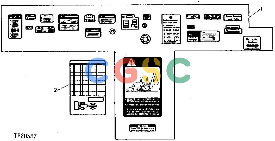 约翰迪尔零件查询410C - BACKHOE, LOADER DECALS AND LABELS (FRENCH AND SPANISH) [02I04]EPC John Deere online