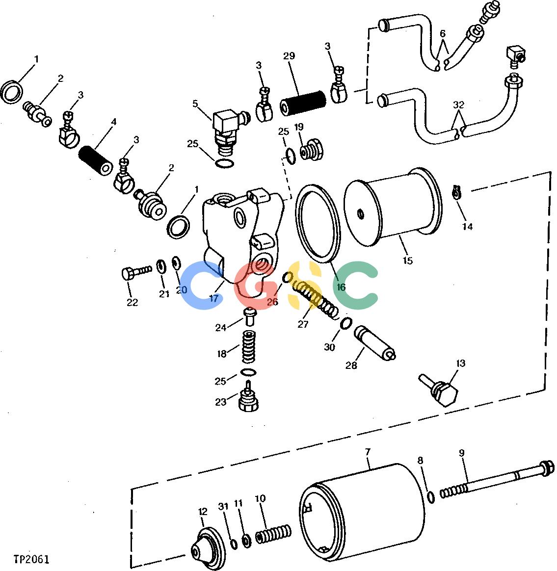 约翰迪尔零件查询302A - BACKHOE, LOADER HYDRAULIC OIL FILTER AND RELIEF VALVE [01H19]EPC John Deere online