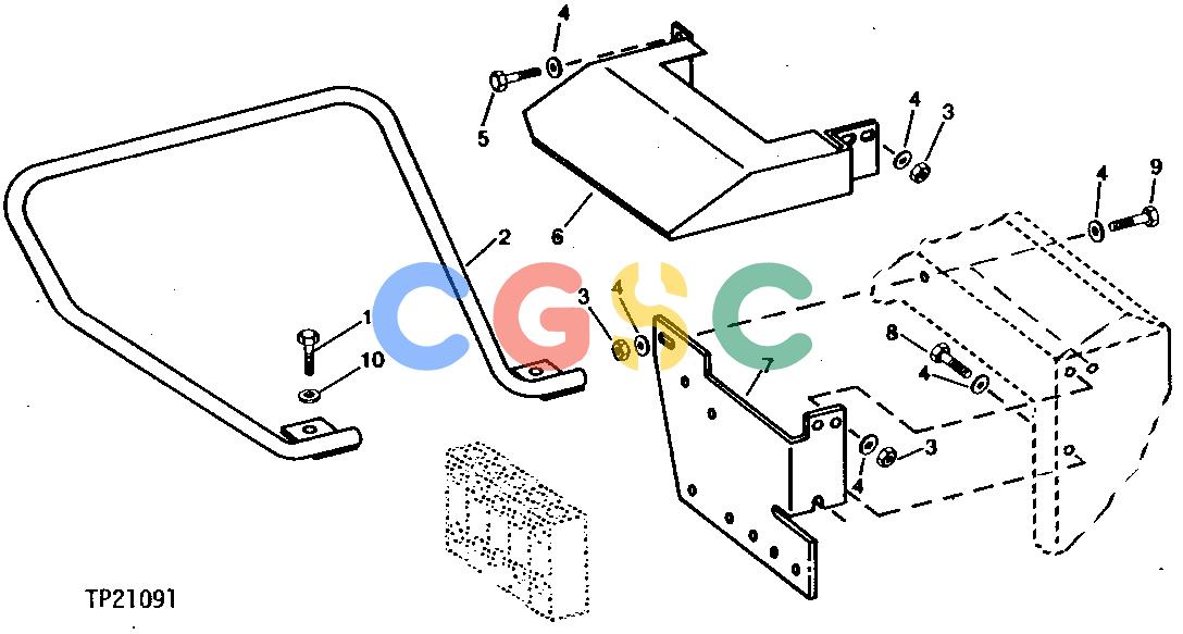 约翰迪尔零件查询210C - BACKHOE, LOADER THREE-POINT HITCH CONTROL VALVE MOUNTING BRACKET, COVER AND SEAT GUARD ( - 752372)EPC John Deere online