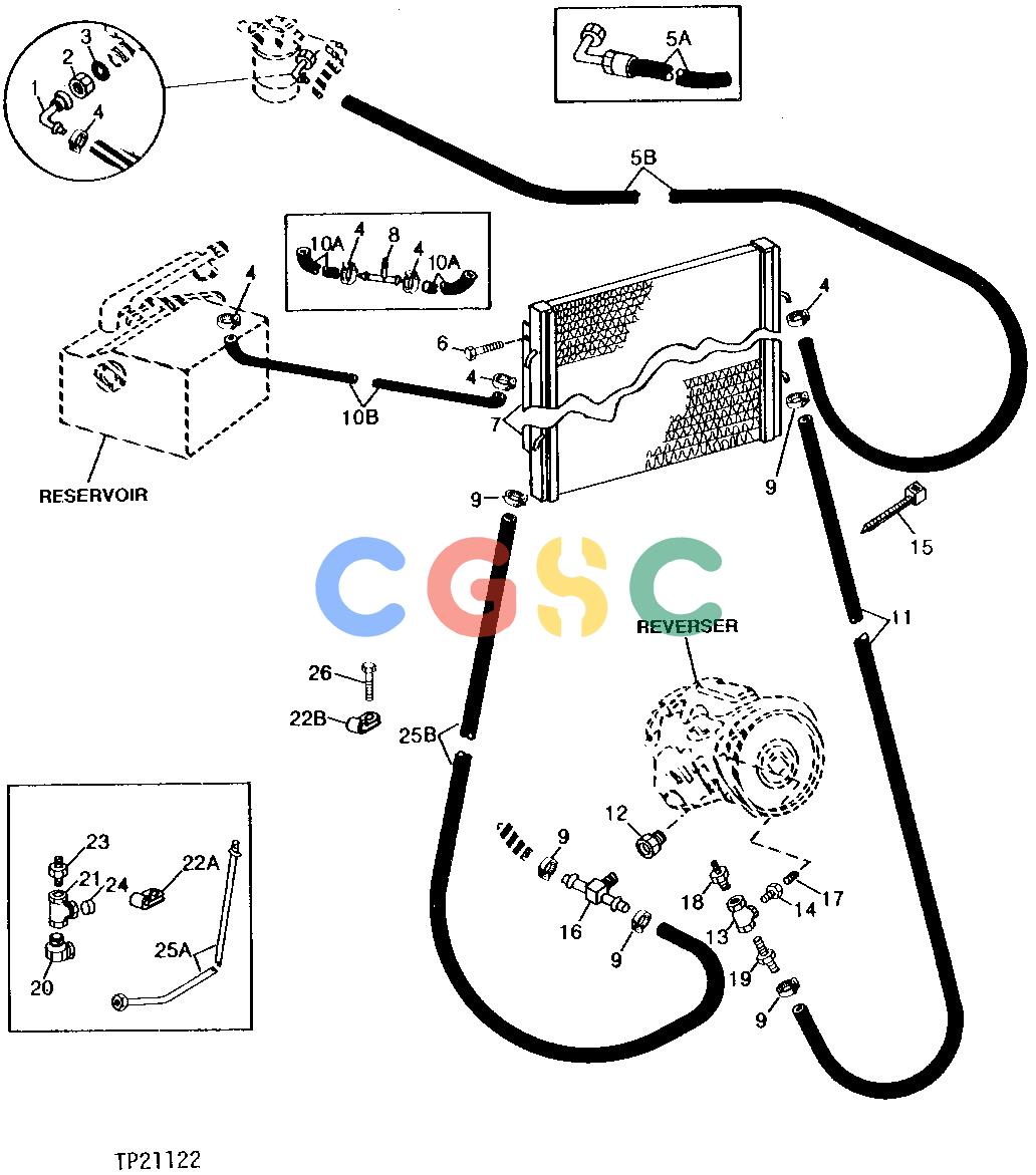约翰迪尔零件查询310C - BACKHOE, LOADER HYDRAULIC OIL COOLER AND REVERSER PLUMBING (SERIAL NO. -761933) [02H24]EPC John Deere online