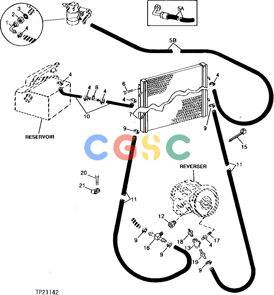 约翰迪尔零件查询315C - BACKHOE, LOADER HYDRAULIC OIL COOLER AND REVERSER PLUMBING [02I08]EPC John Deere online