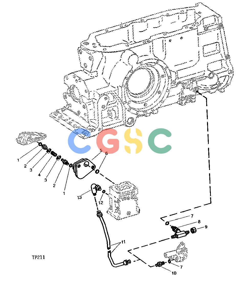 约翰迪尔零件查询401C - BACKHOE, LOADER SELECTIVE CONTROL VALVE OIL LINE (SERIAL NO. 339545- ) [01H23]EPC John Deere online