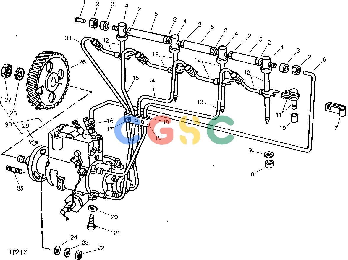 约翰迪尔零件查询410 - BACKHOE, LOADER FUEL INJECTION SYSTEM (ENGINE SERIAL NO. 505341- ) [01E03]EPC John Deere online