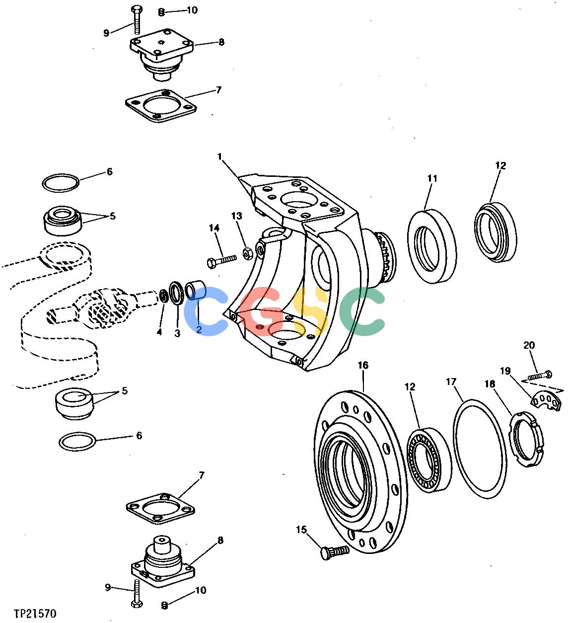 约翰迪尔零件查询315C - BACKHOE, LOADER JOINT STEERING HOUSING AND HUB ASSEMBLY (MECHANICAL FRONT WHEEL DRIVE) (SERIAL NO. 737488- ) [EPC John Deere online
