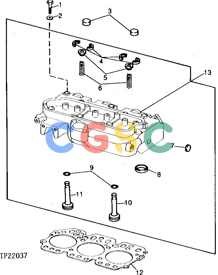 约翰迪尔零件查询310 - BACKHOE, LOADER REPLACEMENT CYLINDER HEAD, HEAD GASKET AND VALVES [01B04]EPC John Deere online