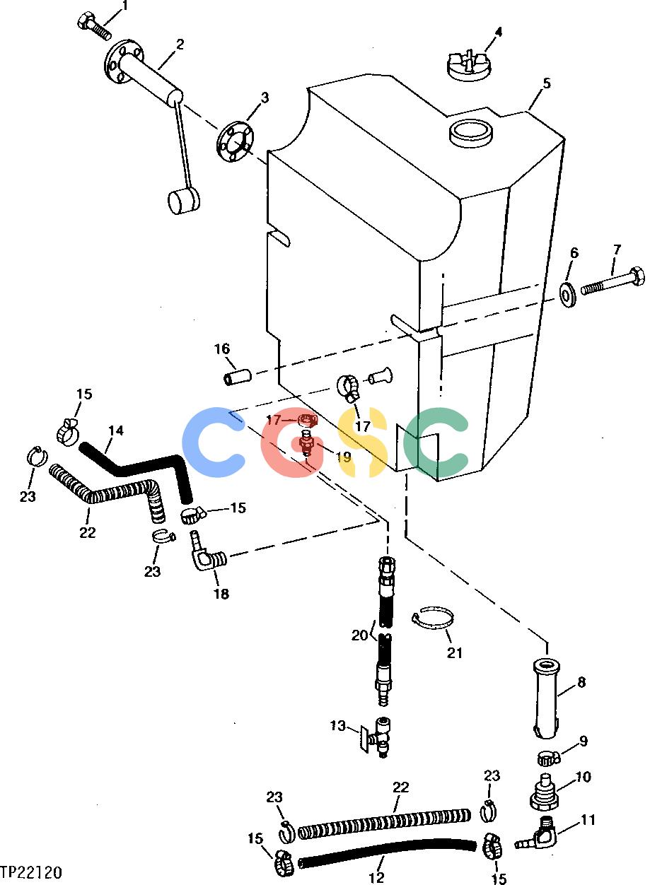 约翰迪尔零件查询315CH - BACKHOE, LOADER FUEL TANK, FUEL HOSES AND FUEL GAUGE SENDER [01E07]EPC John Deere online