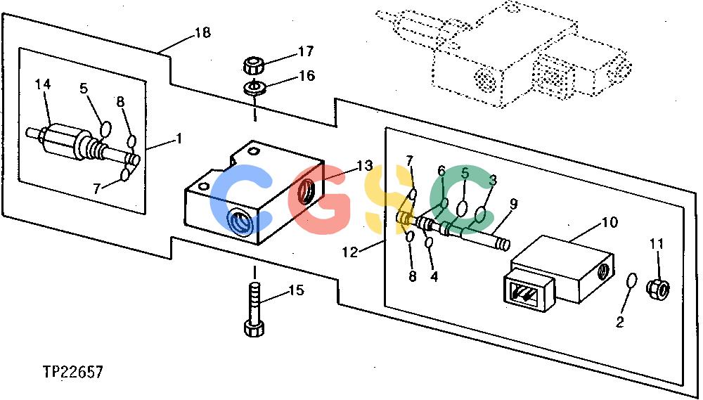约翰迪尔零件查询9500 - BACKHOE LOCKING CONTROL VALVE [B17]EPC John Deere online
