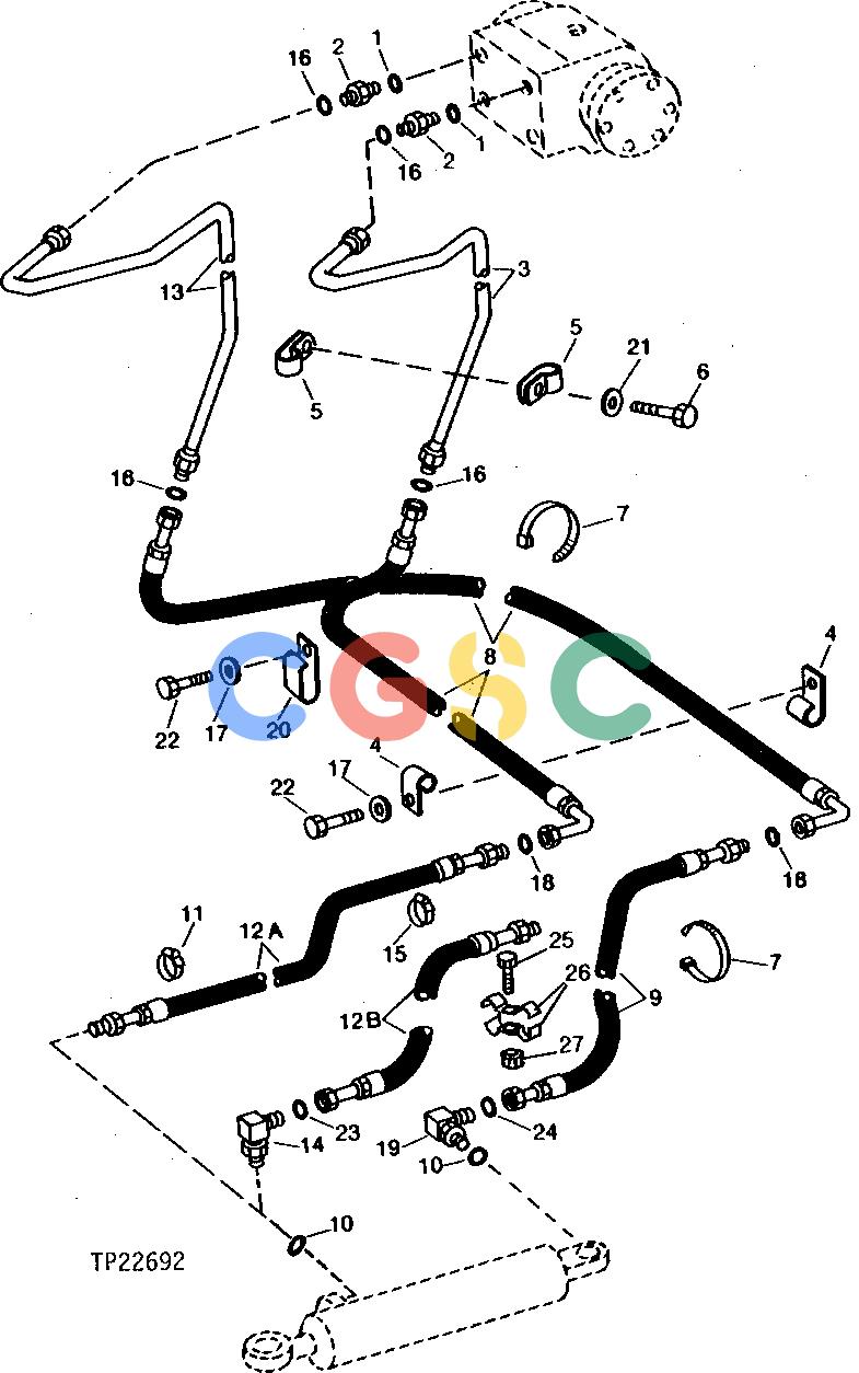 约翰迪尔零件查询410C - BACKHOE, LOADER STEERING VALVE TO STEERING CYLINDER OIL LINES [02H01]EPC John Deere online
