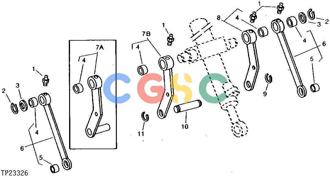 约翰迪尔零件查询315CH - BACKHOE, LOADER BUCKET LINKAGE [02B08]EPC John Deere online