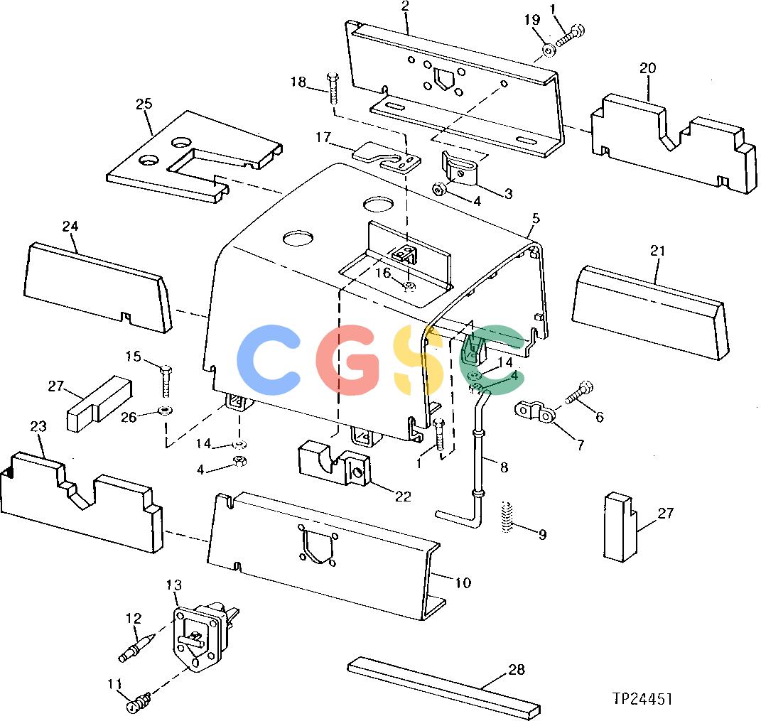 约翰迪尔零件查询315CH - BACKHOE, LOADER HOOD AND ENGINE SIDE SHIELDS [01J17]EPC John Deere online