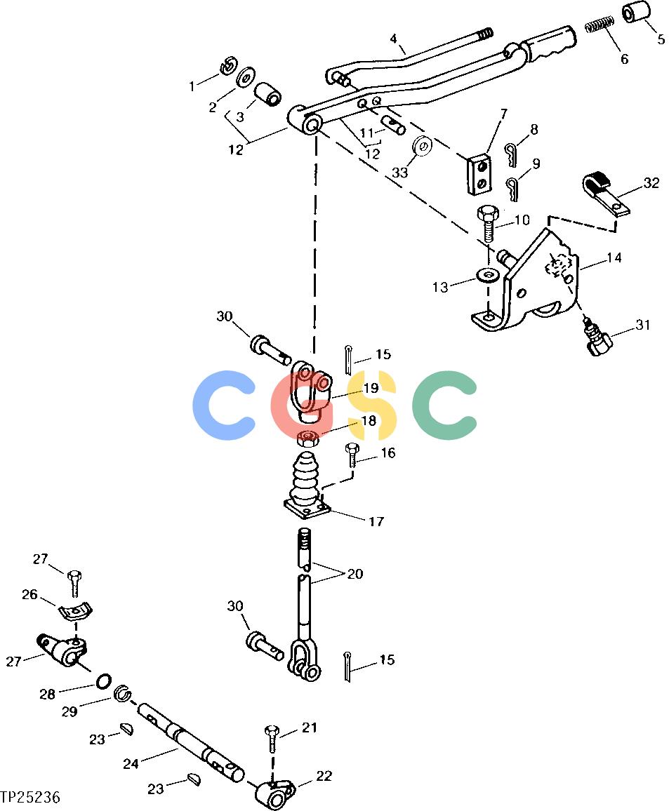 约翰迪尔零件查询410C - BACKHOE, LOADER PARKING BRAKE LEVER AND LINKAGE [02H22]EPC John Deere online