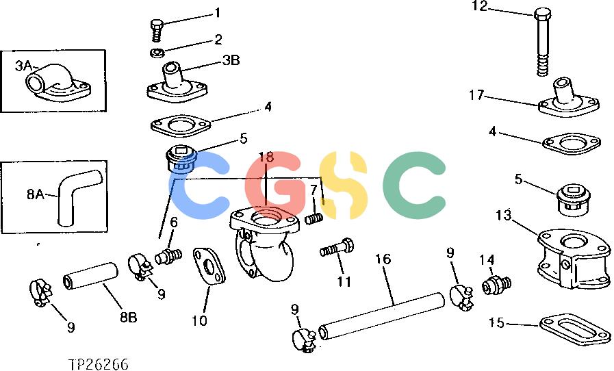 约翰迪尔零件查询401C - BACKHOE, LOADER THERMOSTAT HOUSING ASSEMBLY [01C18]EPC John Deere online