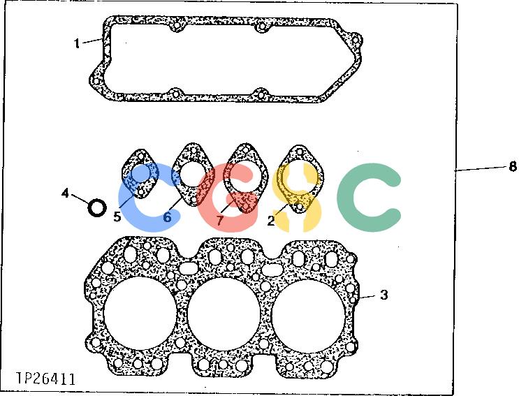 约翰迪尔零件查询310 - BACKHOE, LOADER ENGINE TUNE-UP GASKET SET (DIESEL) [02C14]EPC John Deere online