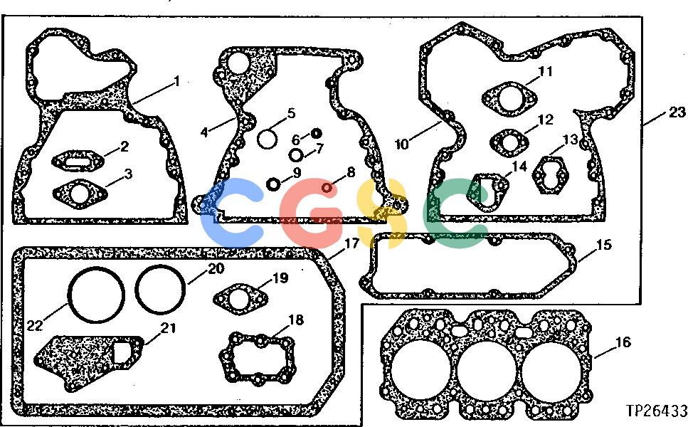 约翰迪尔零件查询310 - BACKHOE, LOADER ENGINE OVERHAUL GASKET SET (DIESEL) [02C12]EPC John Deere online