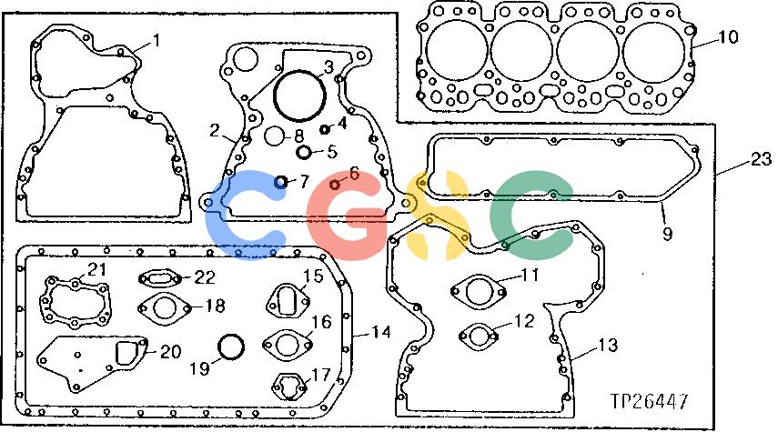 约翰迪尔零件查询410 - BACKHOE, LOADER ENGINE OVERHAUL GASKET SET (DIESEL) [02F06]EPC John Deere online