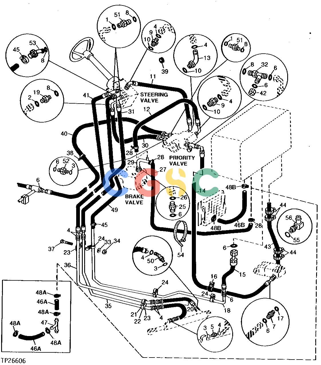 约翰迪尔零件查询210C - BACKHOE, LOADER Steering Hydraulic Hoses And Lines ( - 737487)EPC John Deere online