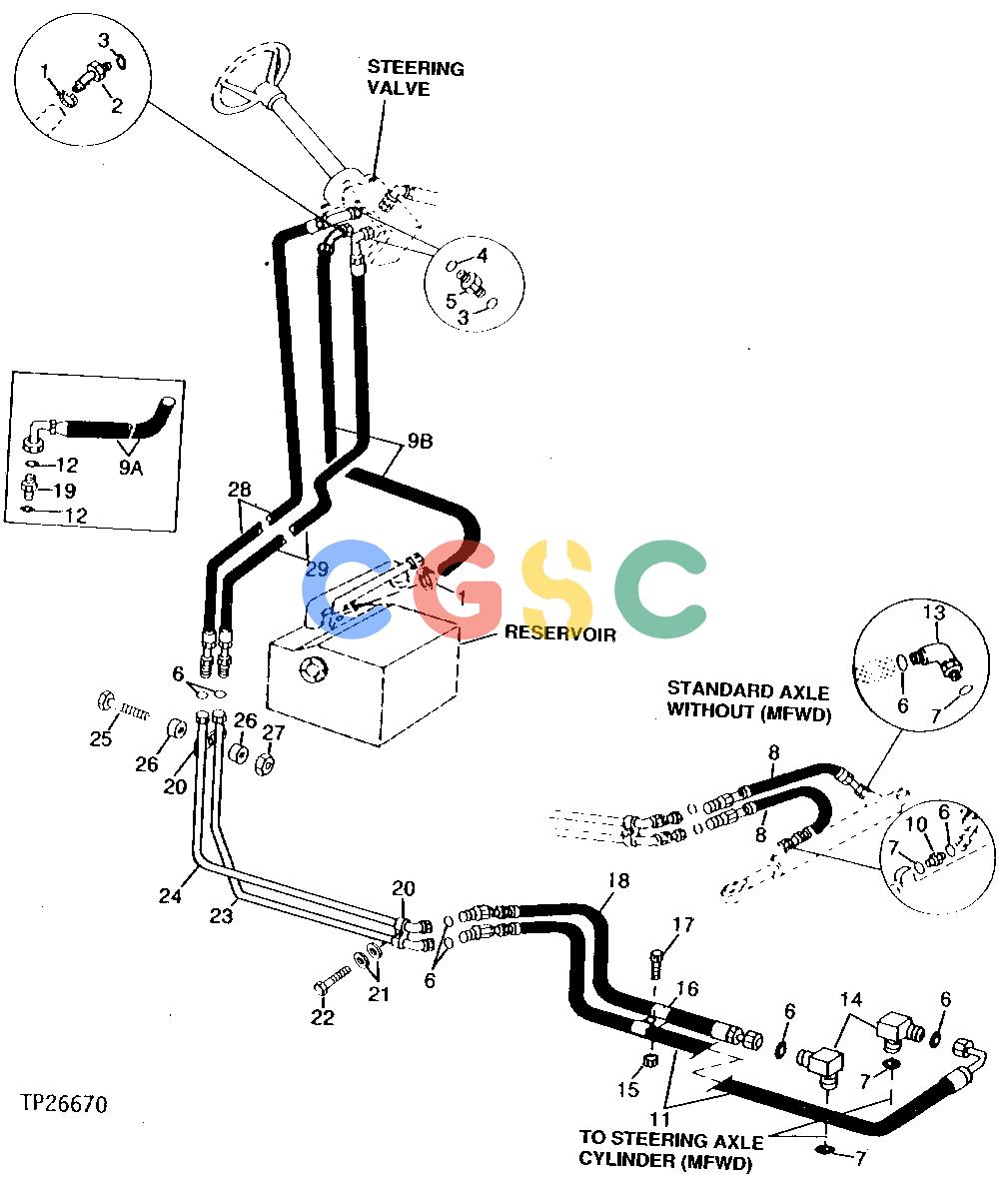 约翰迪尔零件查询315CH - BACKHOE, LOADER STEERING HYDRAULIC HOSES AND LINES [01E17]EPC John Deere online