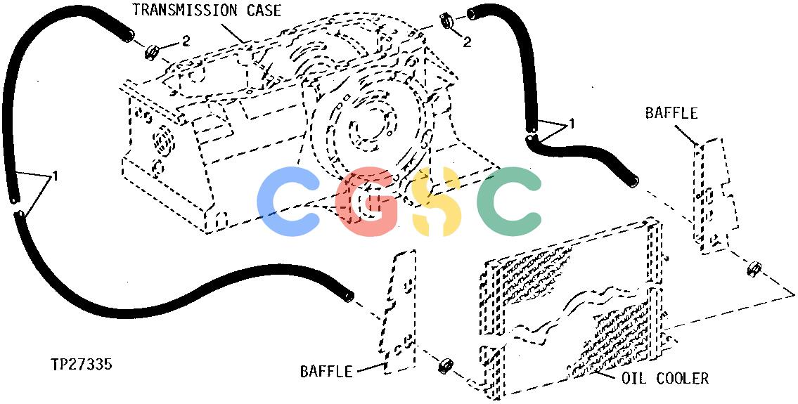 约翰迪尔零件查询315C - BACKHOE, LOADER OIL COOLER HOSES TO TRANSMISSION CASE (SERIAL NO. 761934- ) [02I12]EPC John Deere online