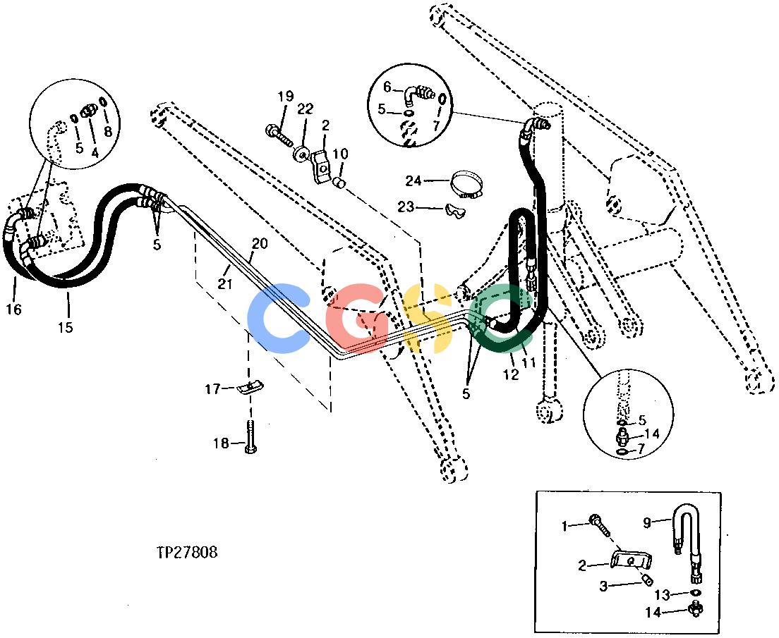 约翰迪尔零件查询315CH - BACKHOE, LOADER LOADER BUCKET CYLINDER HYDRAULICS [02B14]EPC John Deere online