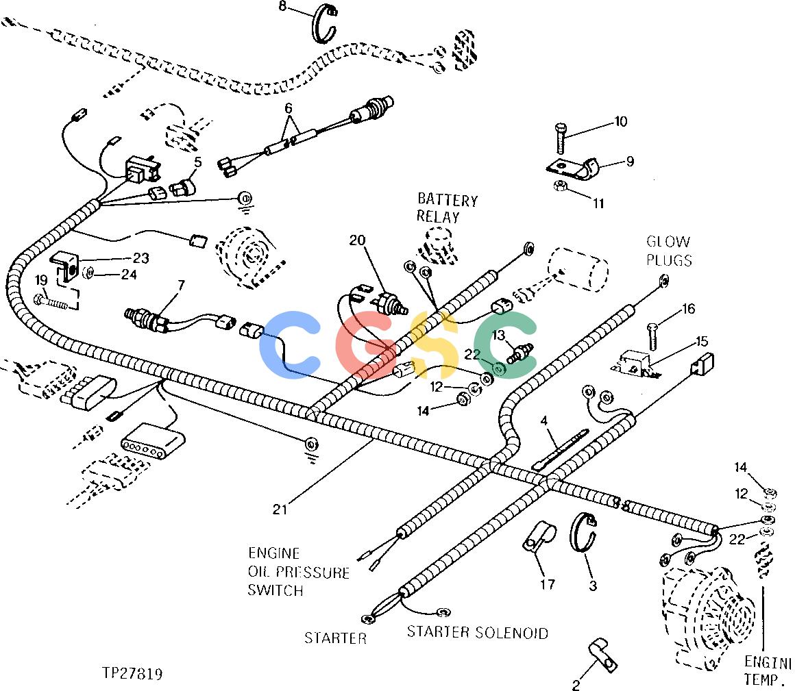 约翰迪尔零件查询315CH - BACKHOE, LOADER ENGINE WIRING HARNESS [01G19]EPC John Deere online