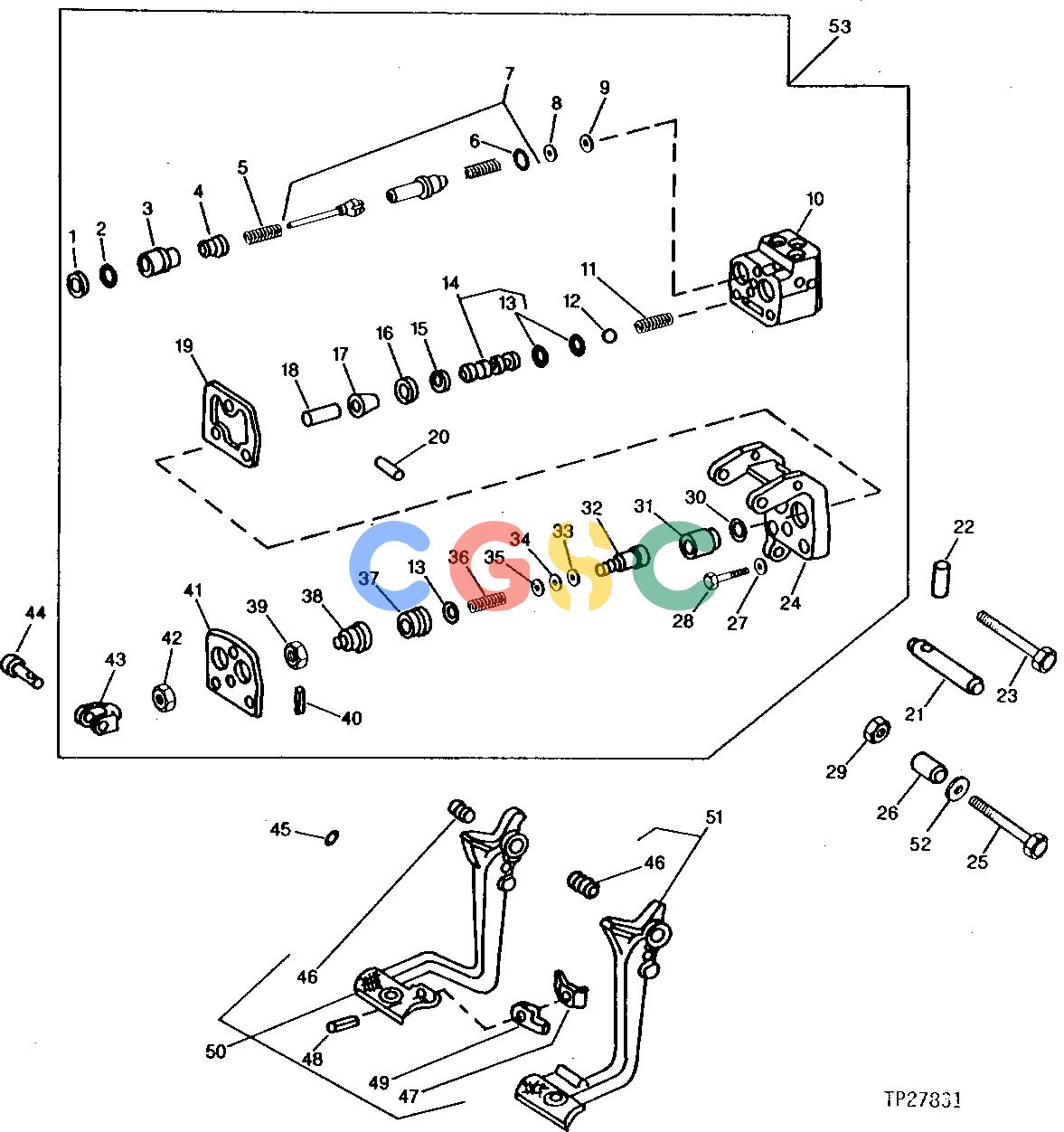 约翰迪尔零件查询410C - BACKHOE, LOADER BRAKE VALVE AND PEDALS [02H10]EPC John Deere online