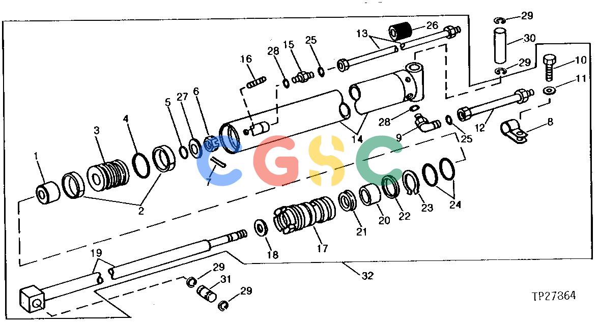 约翰迪尔零件查询410D - BACKHOE, LOADER EXTENDIBLE DIPPERSTICK CYLINDER (For Use With 1.2M Extendible Dipperstick) ( - 787395)EPC John Deere online