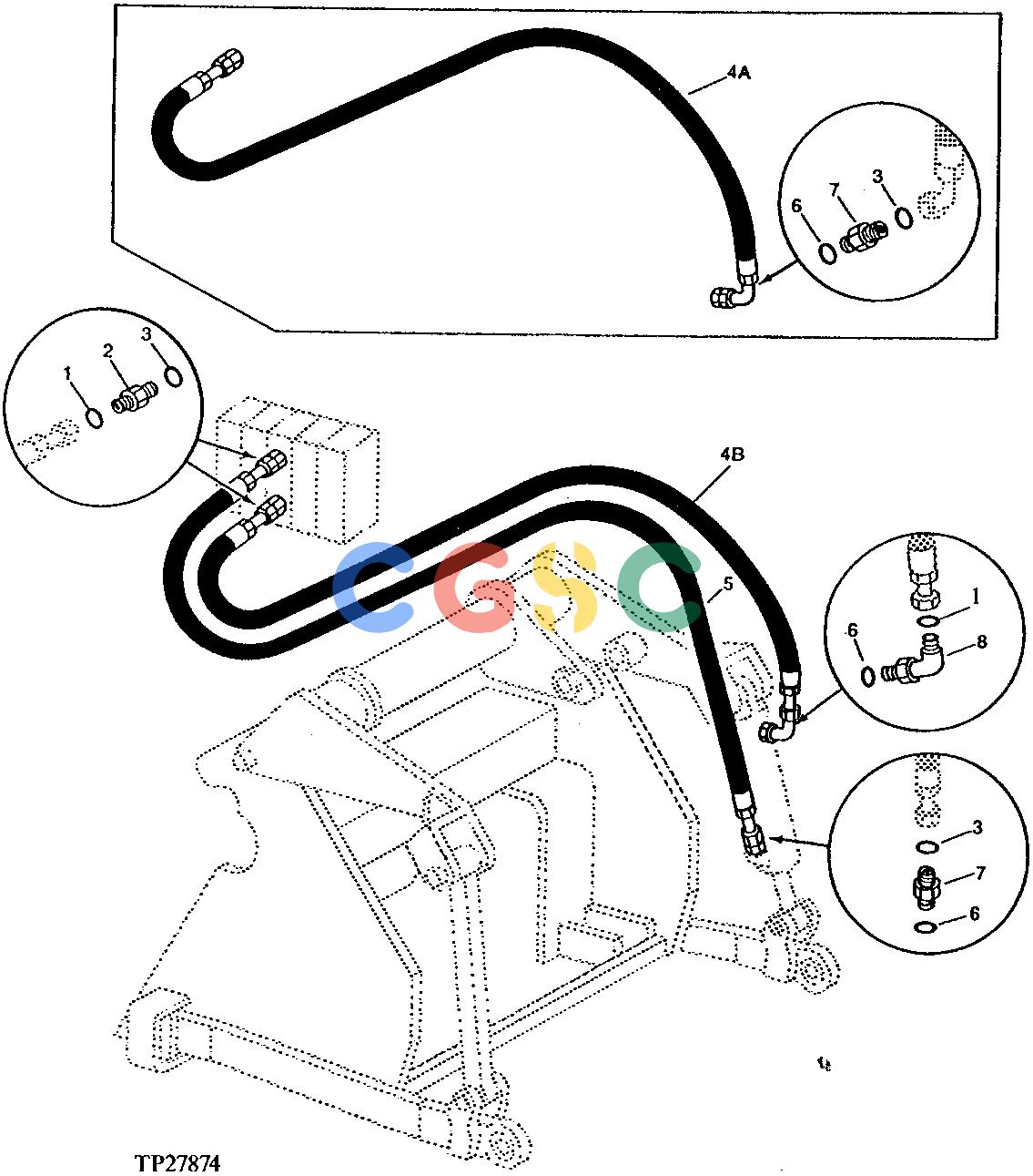 约翰迪尔零件查询210C - BACKHOE, LOADER TILT CYLINDER HYDRAULICS ( - 752372)EPC John Deere online