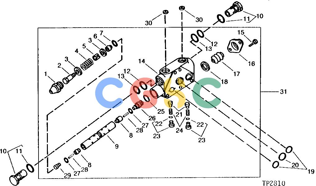 约翰迪尔零件查询310 - BACKHOE, LOADER BACKHOE SWING VALVE [02E18]EPC John Deere online