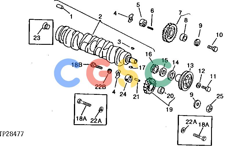 约翰迪尔零件查询401C - BACKHOE, LOADER CRANKSHAFT AND IDLER GEARS [01B09]EPC John Deere online