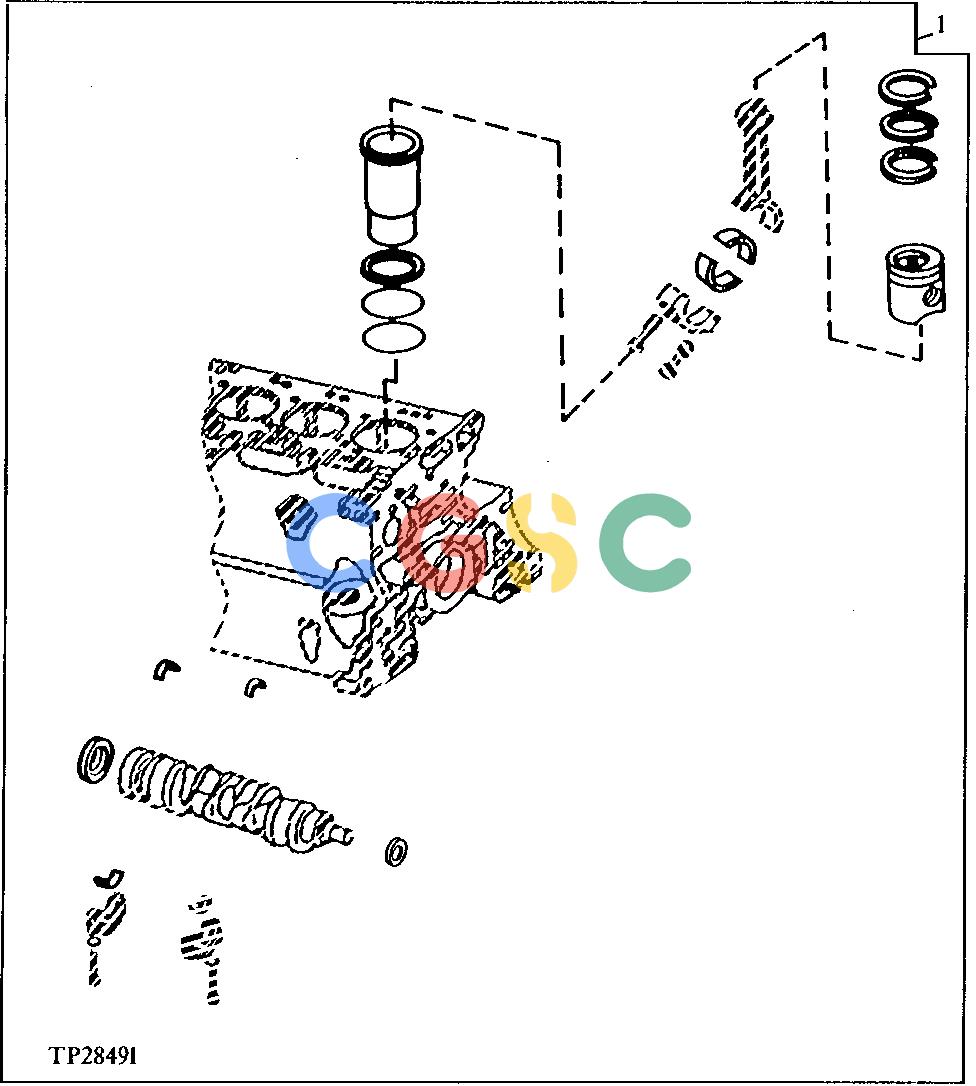 约翰迪尔零件查询410 - BACKHOE, LOADER BASIC ENGINE OVERHAUL KIT (ENGINE SERIAL NO. 277616- ) [01B07]EPC John Deere online