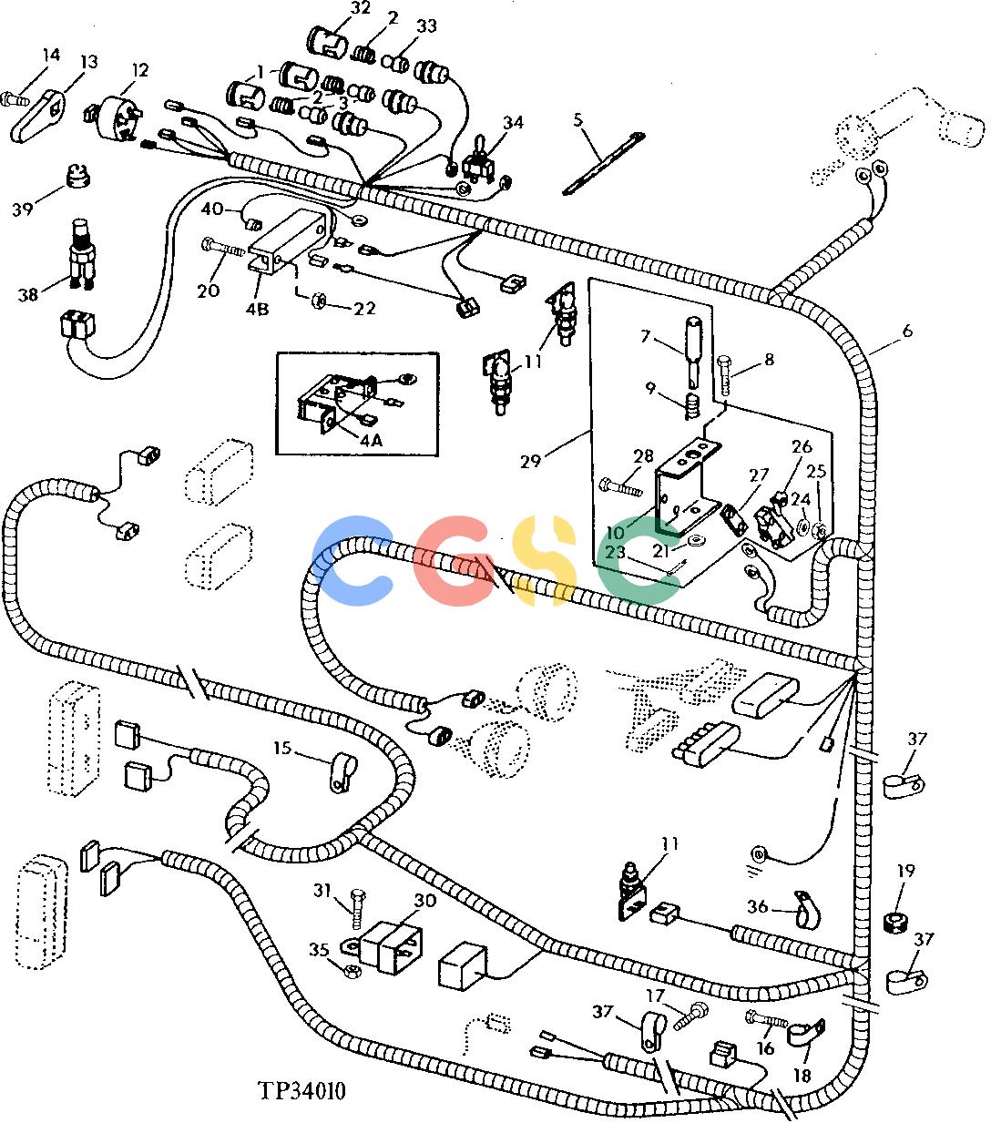约翰迪尔零件查询315CH - BACKHOE, LOADER PLATFORM WIRING HARNESS [01G11]EPC John Deere online