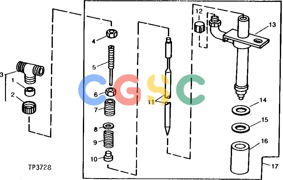 约翰迪尔零件查询310 - BACKHOE, LOADER REPLACEMENT FUEL INSPECTION NOZZLE ASSEMBLY [01D11]EPC John Deere online