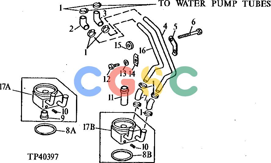 约翰迪尔零件查询410 - BACKHOE, LOADER ENGINE OIL COOLER (SERIAL NO. 169346- ) [01D05]EPC John Deere online