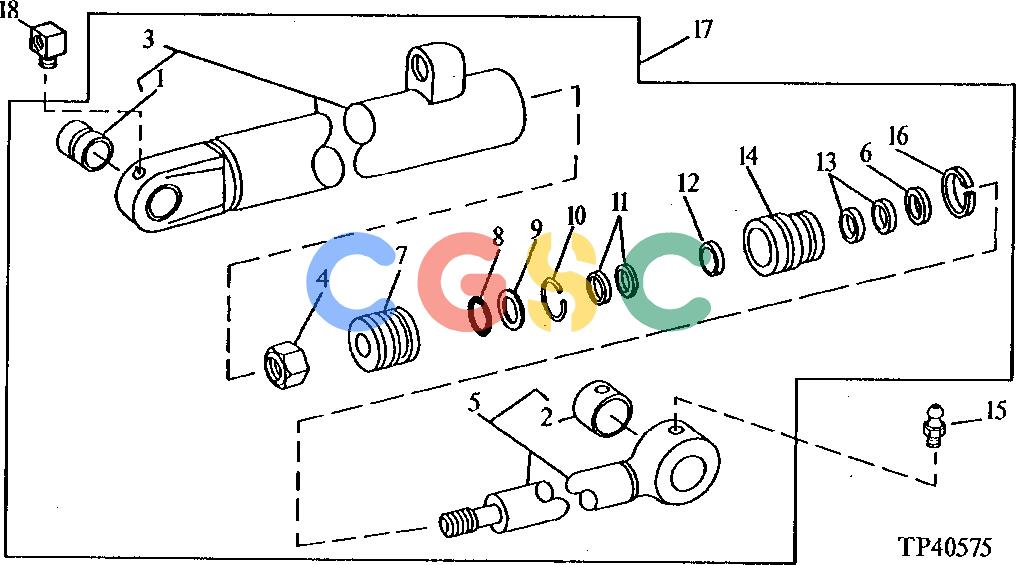 约翰迪尔零件查询410C - BACKHOE, LOADER POWER STEERING CYLINDER (WITHOUT MECHANICAL FRONT WHEEL DRIVE) (REPLACEMENT CYLINDER) [02G15]EPC John Deere online