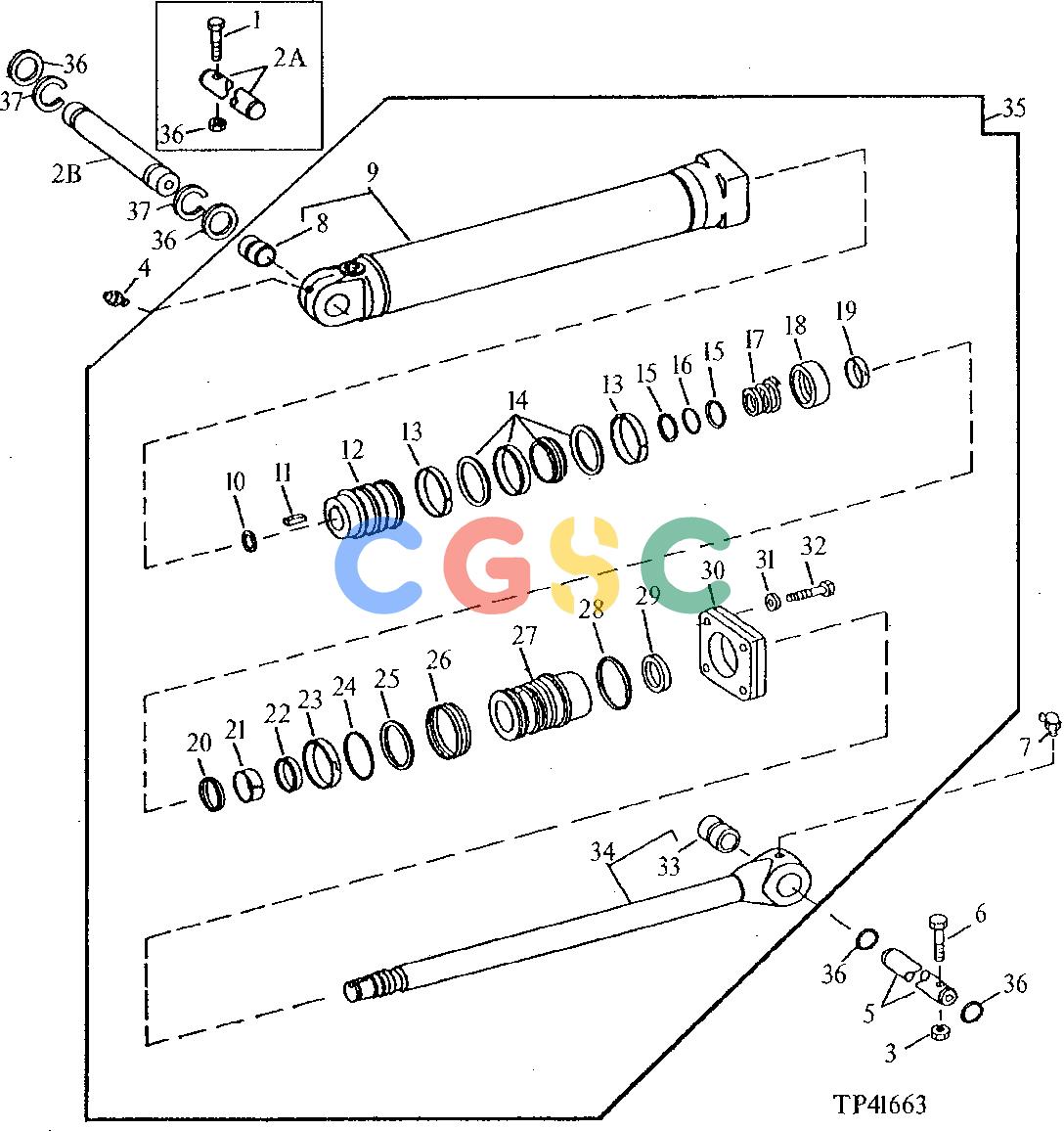 约翰迪尔零件查询410D - BACKHOE, LOADER Crowd Cylinder (410D Heavy Lift, 510D Standard) ( - 798466)EPC John Deere online