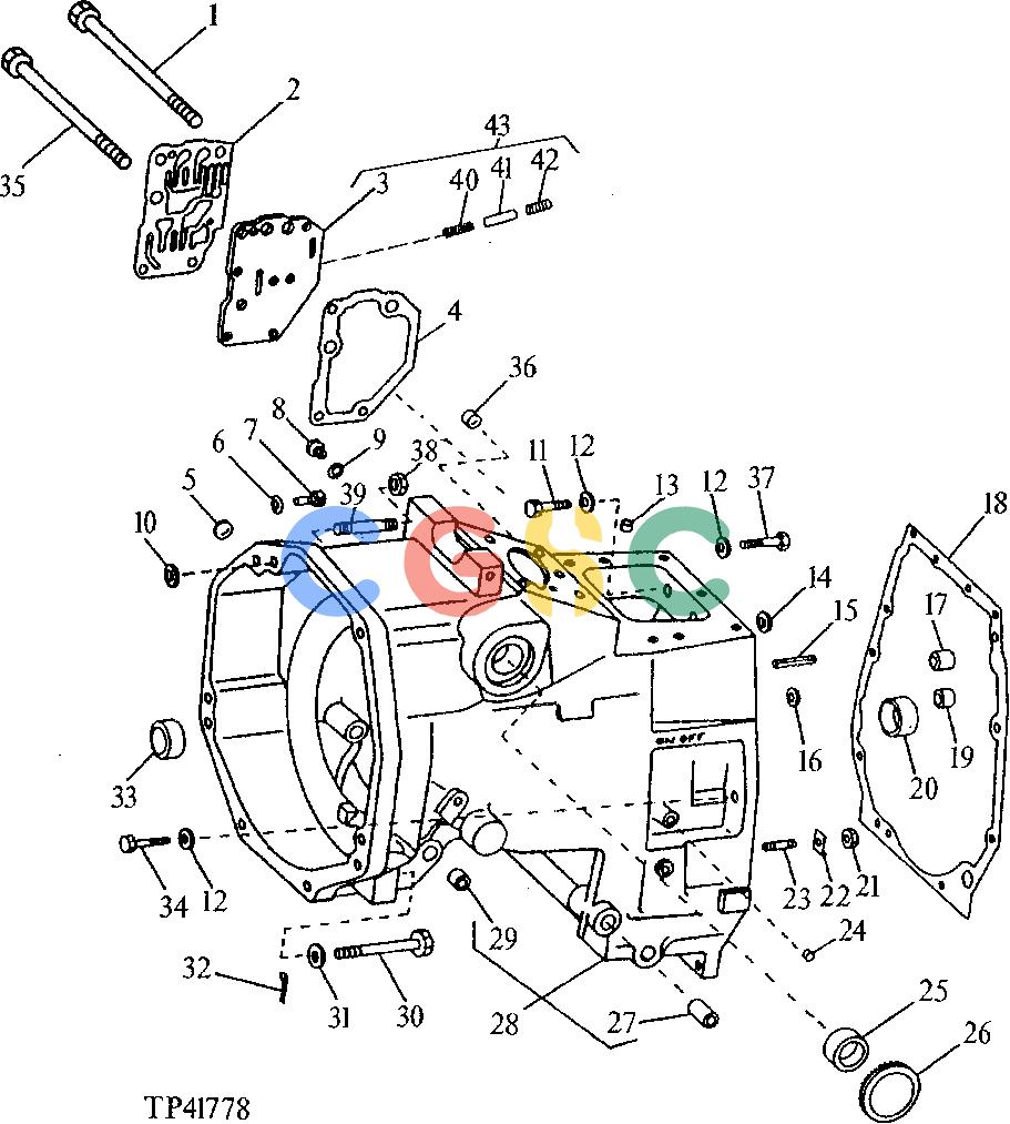 约翰迪尔零件查询300B - BACKHOE, LOADER CLUTCH HOUSING (WITH REVERSER) [01E11]EPC John Deere online