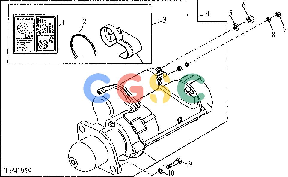 约翰迪尔零件查询410 - BACKHOE, LOADER REPLACEMENT STARTING MOTOR AND SOLENOID PROTECTIVE KIT WITH ATTACHING HARDWARE [02E11]EPC John Deere online
