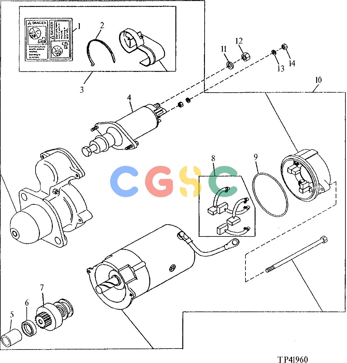 约翰迪尔零件查询410 - BACKHOE, LOADER REPLACEMENT STARTING MOTOR [02E09]EPC John Deere online