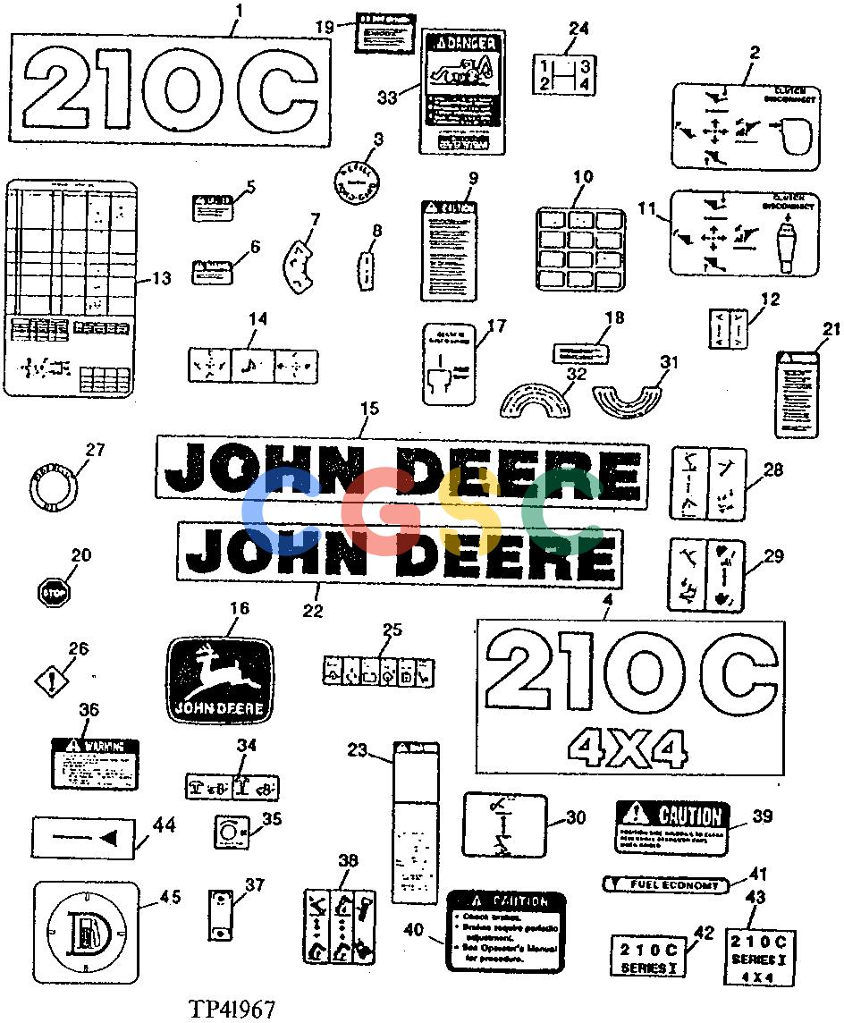 约翰迪尔零件查询210C - BACKHOE, LOADER Decals and Labels ( - 787296)EPC John Deere online