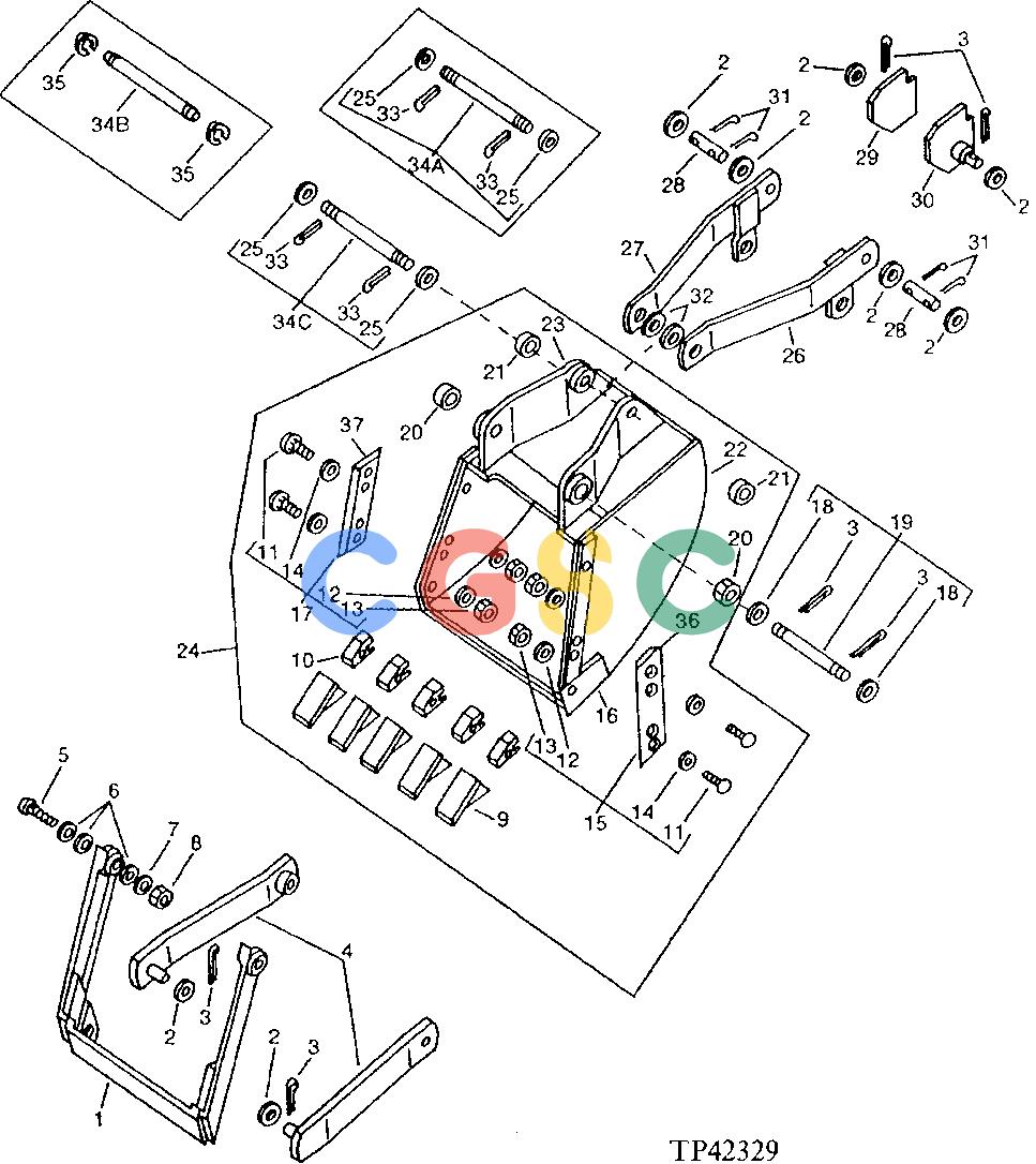 约翰迪尔零件查询9300 - BACKHOE EJECTOR BUCKET [B17]EPC John Deere online