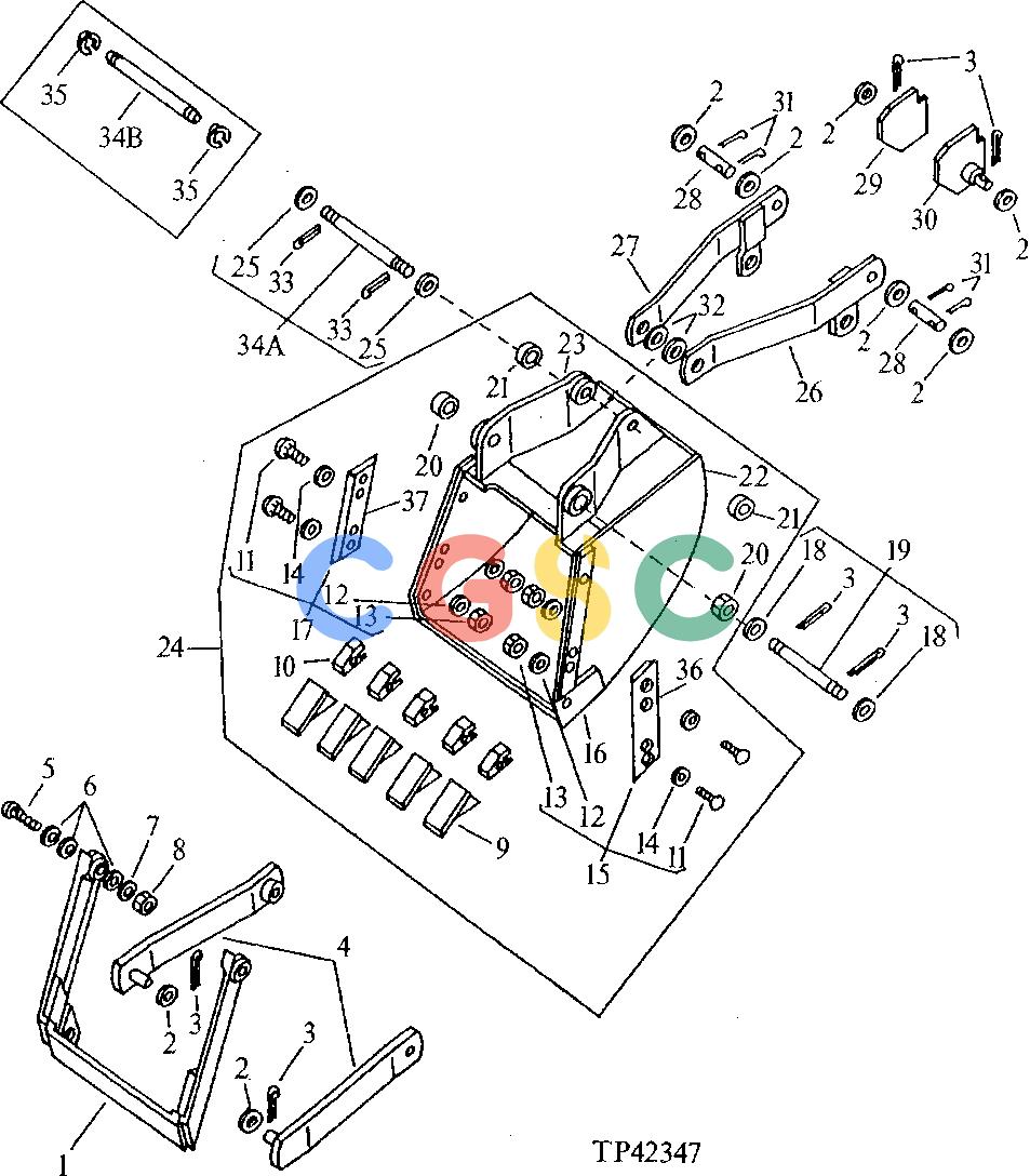 约翰迪尔零件查询410 - BACKHOE, LOADER EJECTOR BUCKET [02J07]EPC John Deere online